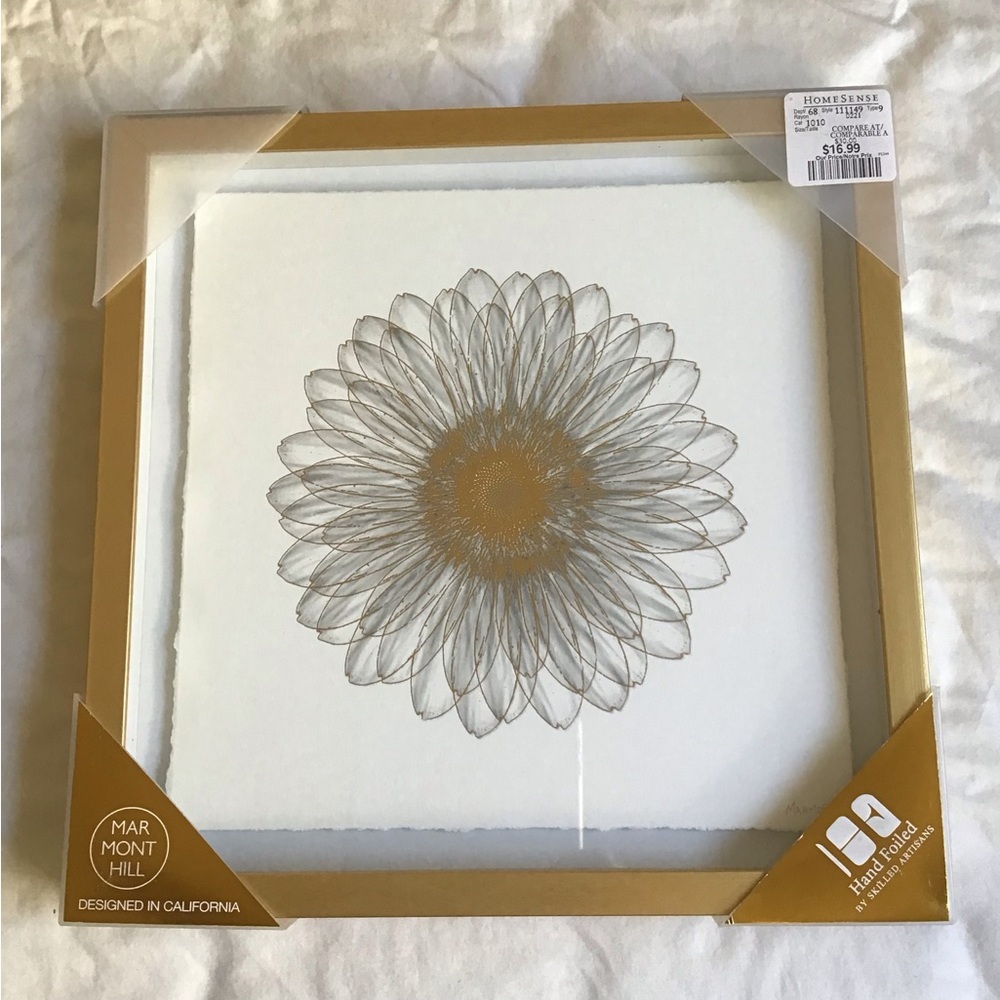 Gold Floral Wall Art by Marmont Hill
